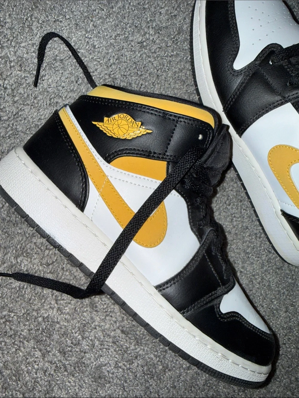 Jordan Sneakers in Black, White, Yellow